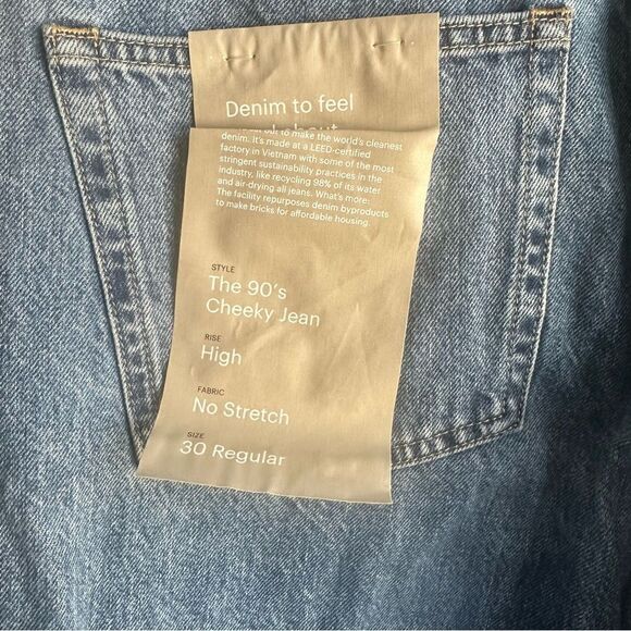 Everlane The 90's Cheeky Jean Women's 30 Blue High Rise NWT - Picture 4 of 9